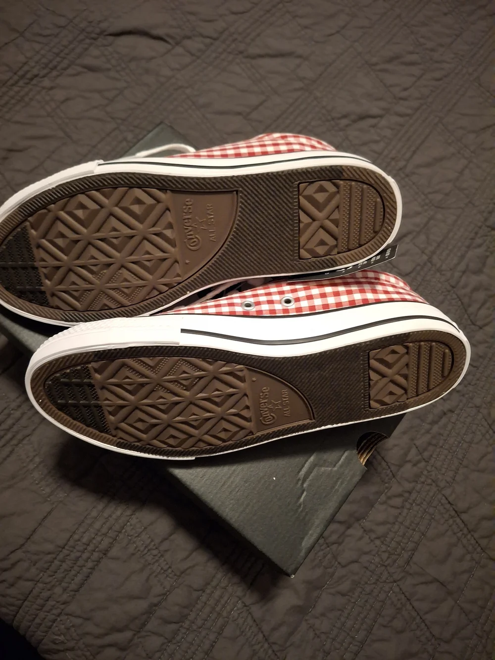 Converse Kids' All Star Low Top Sneakers - Red Gingham Size 5